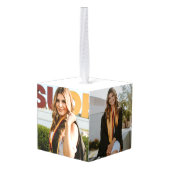 卒業記念写真 キューブオーナメント (裏面アングル)