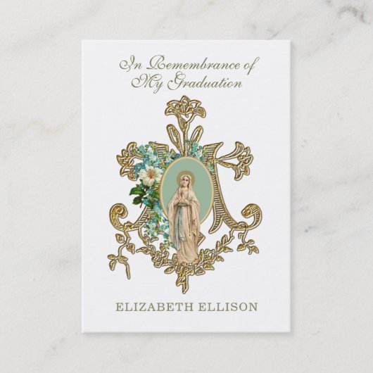 卒業記念宗教聖なる祈りの言葉カード 名刺 (正面)