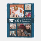 卒業記念年の写真数々の青 フリースブランケット (正面)