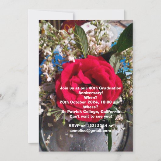 卒業記念懇親会招待状 招待状 (正面)