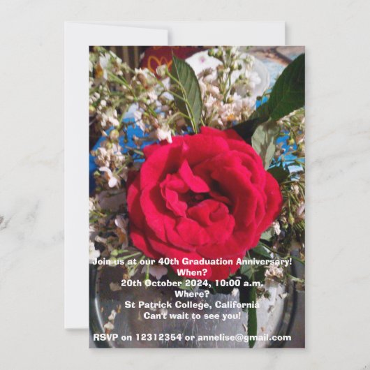 卒業記念懇親会招待状 招待状 (正面)