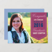 卒業記念招待状リボンのバナー 招待状 (正面/裏面)