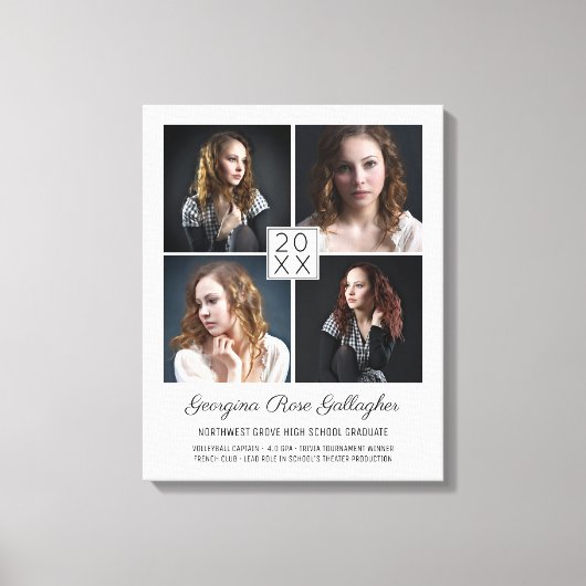 卒業記念撮影モダンコラージュクラシック キャンバスプリント (正面)