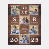 卒業記念撮影ユニークコラージュ フリースブランケット (正面)