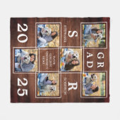 卒業記念撮影ユニークコラージュ フリースブランケット (正面(横))