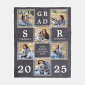 卒業記念撮影ユニークコラージュ フリースブランケット (正面)