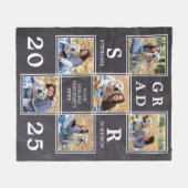 卒業記念撮影ユニークコラージュ フリースブランケット (正面(横))