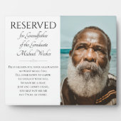 卒業記念救の祖父の席 フォトプラーク (正面)