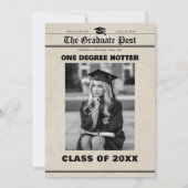 卒業記念新聞「One Degree Hotter」写真 招待状 (裏面)