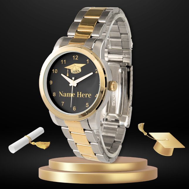 卒業記念時計、オーダーメイドの卒業記念ギフト 腕時計 (Graduation watch gift. Graduation watches for him. Personalized grad gifts for him, son or grandson.)
