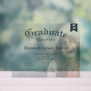 卒業記念記念の記念の卒業証書 アクリルサイン