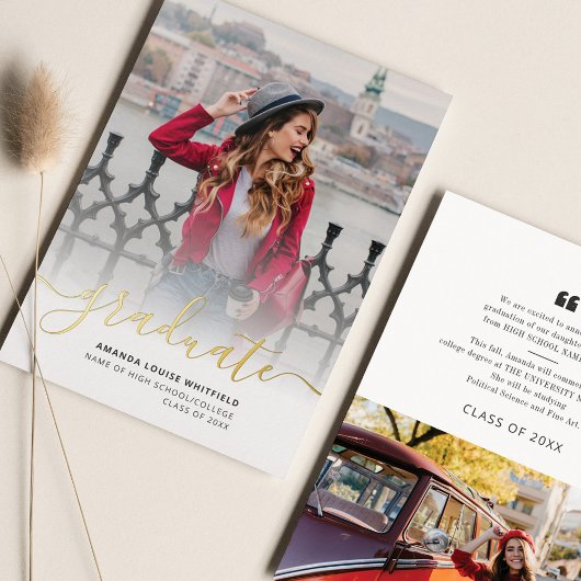 卒業記念金箔発表会 箔招待状