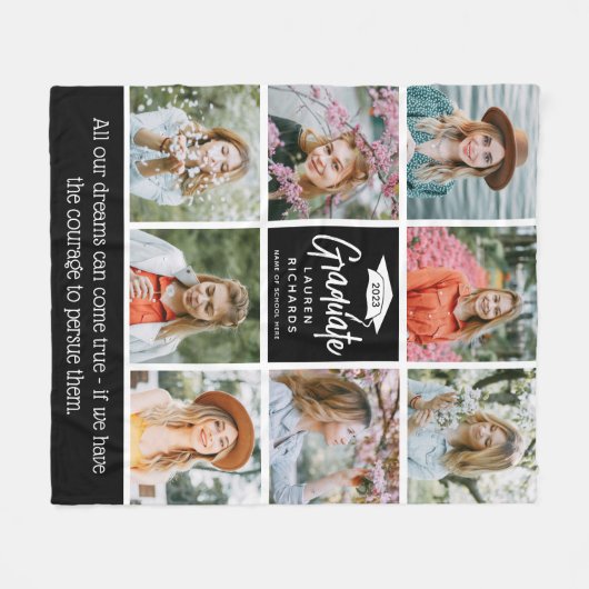 卒業記念8写真集&引用文ギフト フリースブランケット (正面(横))