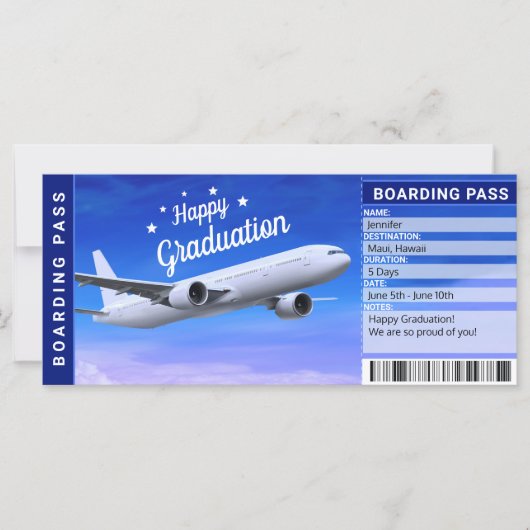 卒業記念 航空券 記念チケット (正面)