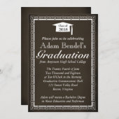 卒業証明書のお知らせ – Chalkboard 招待状 (正面/裏面)