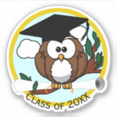 卒業証書つきフクロウ シール (正面)