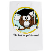 卒業証書つきフクロウ ミディアムペーパーバッグ (正面)