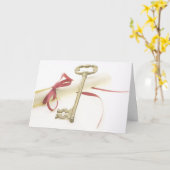 卒業証書と鍵卒業カード カード (黄色い花)