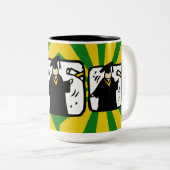 卒業証書の受取り – 緑と金ゴールド ツートーンマグカップ (正面右)