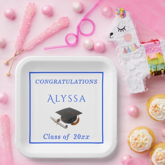 卒業証書の授与おめでとう ペーパープレート (パーティー)