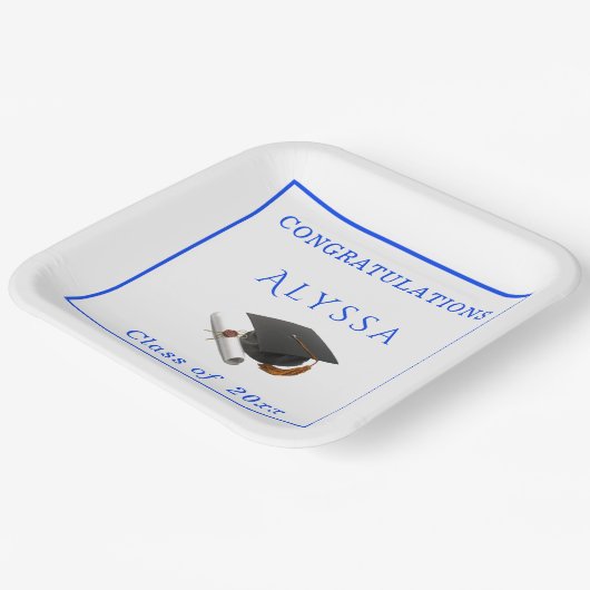 卒業証書の授与おめでとう ペーパープレート (傾斜あり)