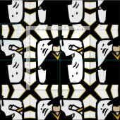 卒業証書の授与 – ブラック&金ゴールド ファブリック (タイル)