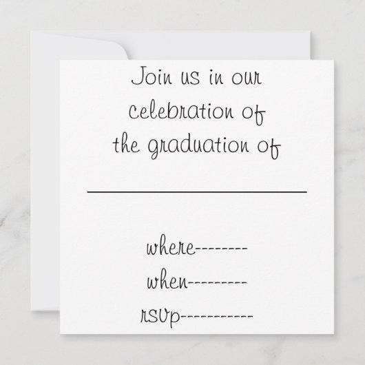 卒業証書の授与 招待状 (裏面)