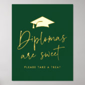 卒業証書は甘い緑の卒業式パーティー 箔ポスター (正面)