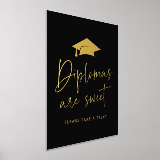 卒業証書は甘い黒人卒業式パーティー 箔ポスター (レイダウン)
