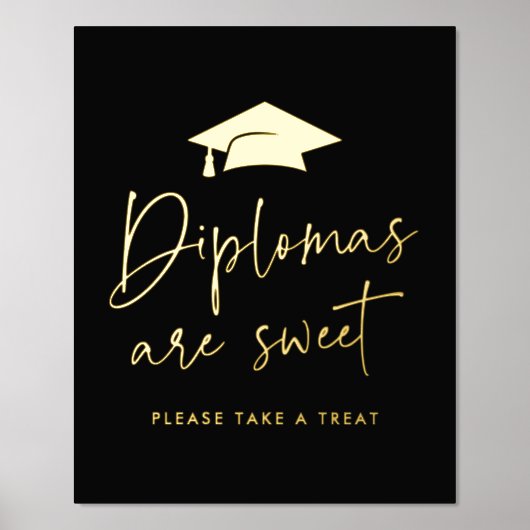 卒業証書は甘い黒人卒業式パーティー 箔ポスター (正面)