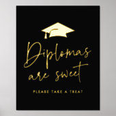卒業証書は甘い ブラック 卒業パーティー 箔ポスター (正面)
