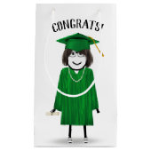 卒業証書を持つスティックガール スモールペーパーバッグ (正面)