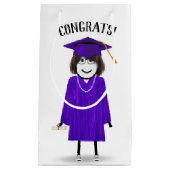 卒業証書を持つスティックガール スモールペーパーバッグ (正面)