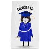 卒業証書を持つスティックガール スモールペーパーバッグ (正面)