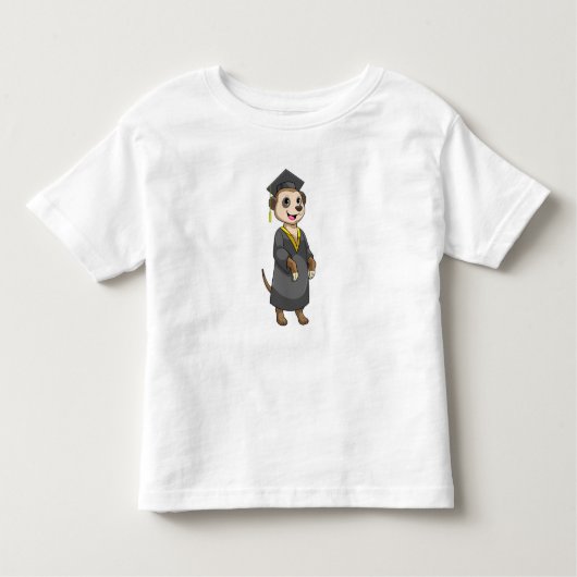 卒業証書を持つ学生としてのメルカット トドラーTシャツ (正面)
