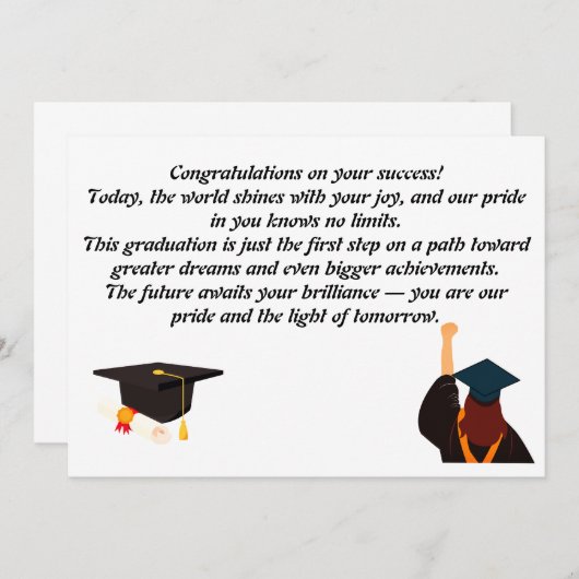 卒業証書カード | 感動的名言 | 卒業年度 招待状 (正面/裏面)