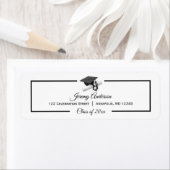 卒業証書キャップとタッセル差出人住所 ラベル (インサイチュ)