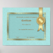 卒業証書ギリシャ語鍵金ゴールド枠 ポスター (正面)