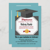 卒業証書写真卒業招待状 招待状 (正面/裏面)