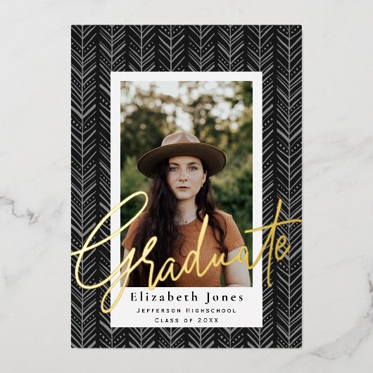 卒業証書卒業フォトフォイル招待状 箔招待状 (正面)