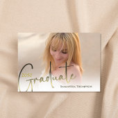 卒業証書 ゴールド ブラック カリグラフィー フォト QR コード 招待状