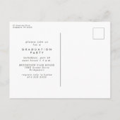 卒業証書　シンプル　モダン　写真　卒業 インビテーションポストカード (裏面)