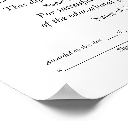 卒業証書 ポスター (角)