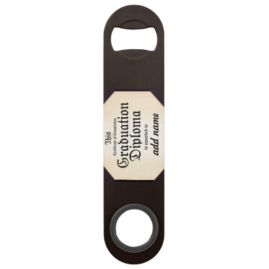 卒業証書 – 卒業の名前を追加！ スピード栓抜き (裏面)