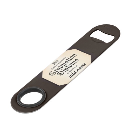 卒業証書 – 卒業の名前を追加！ スピード栓抜き (裏面アングル)