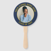 卒業証書 引用2枚 フォト ネイビーブルー ゴールド イエロー ハンドファン (裏面)