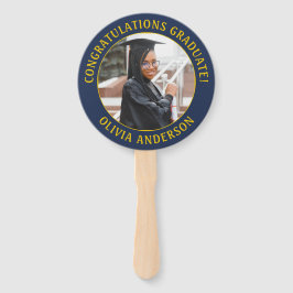 卒業証書 引用2枚 フォト ネイビーブルー ゴールド イエロー ハンドファン