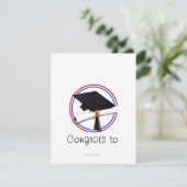 卒業証書 – 赤と青の学校の色 招待状 (スタンド正面)