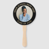 卒業証書 黒と金 モダン 写真 引用句 2 ハンドファン (裏面)