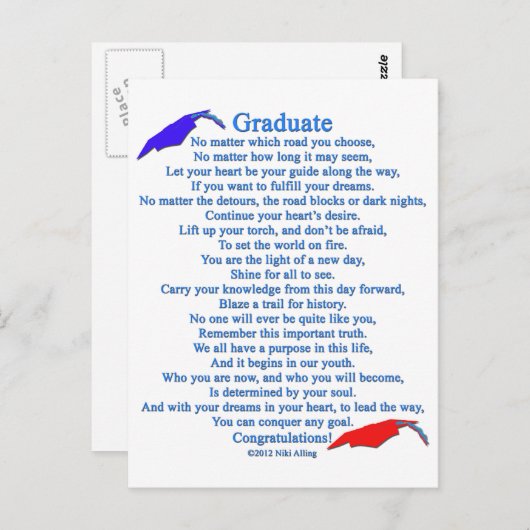 卒業詩 ポストカード (正面/裏面)